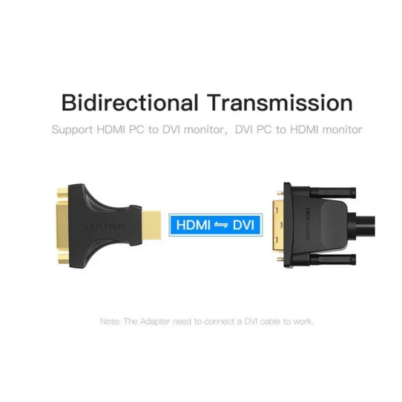 Vention HDMI/M -> DVI/F (24+5, fekete), adapter