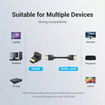 Vention HDMI/M-> HDMI/F (2db, 270 fokos), Vention