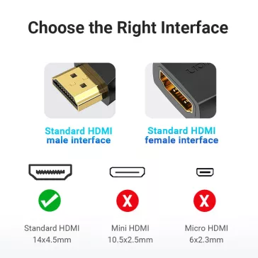   Vention HDMI/M (270fokos) -> HDMI/F (4K,sík, 2db), adapter