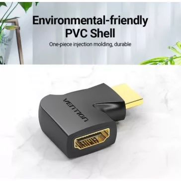   Vention HDMI/M (270fokos) -> HDMI/F (4K,síklapos, fekete), adapter