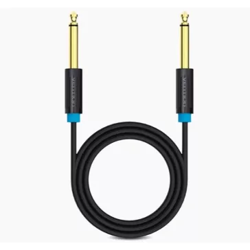   Vention 6.5mm jack/M -> 6.5mm jack/M kábel, (fekete, aranyozott), 1,5m, kábel