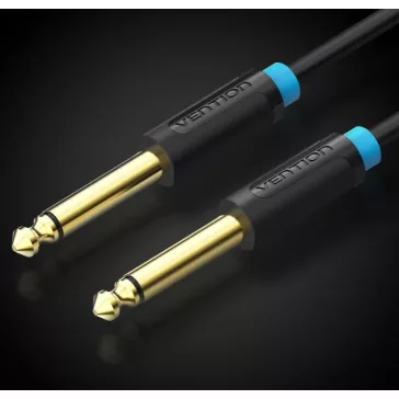   Vention 6.5mm jack/M -> 6.5mm jack/M kábel, (fekete, aranyozott), 1,5m, kábel