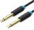 Vention 6.5mm jack/M -> 6.5mm jack/M kábel, (fekete, aranyozott), 2m, kábel