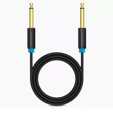   Vention 6.5mm jack/M -> 6.5mm jack/M kábel,  (fekete, aranyozott), 2m, kábel