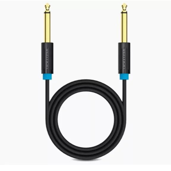 Vention 6.5mm jack/M -> 6.5mm jack/M kábel,  (fekete, aranyozott), 2m, kábel