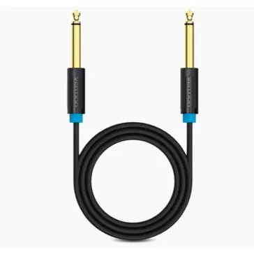   Vention 6.5mm jack/M -> 6.5mm jack/M,  (audio,fekete), 10m, kábel