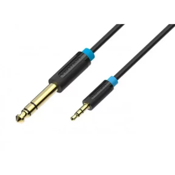 Vention 6.5mm jack/M -> 3.5mm jack/M, (audio,fekete), 1m, kábel