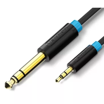   Vention 6.5mm jack/M -> 3.5mm jack/M, (audio,fekete), 1,5m, kábel