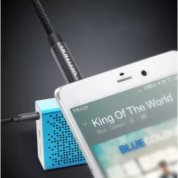   Vention 3.5mm jack/M -> 3.5mm jack/M,  (audio,fekete), 1,5m, kábel