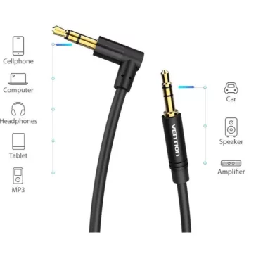 Vention 3.5mm jack/M  -> 90° M, (audio), 0,5m, kábel