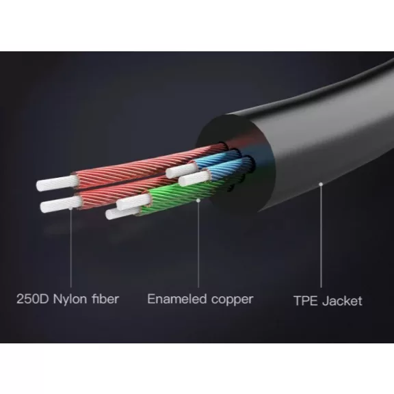 Vention 3.5mm jack/M -> 2*3.5mm jack/F,  (ABS, stereo splitter, fekete), 0,3m kábel