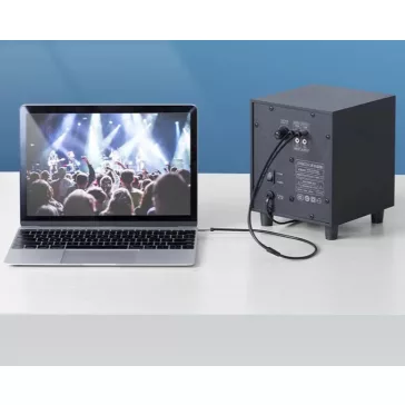   Vention 3.5mm jack/M -> 2*RCA/M,  (audio, aranyozott, fémház), 2m, kábel