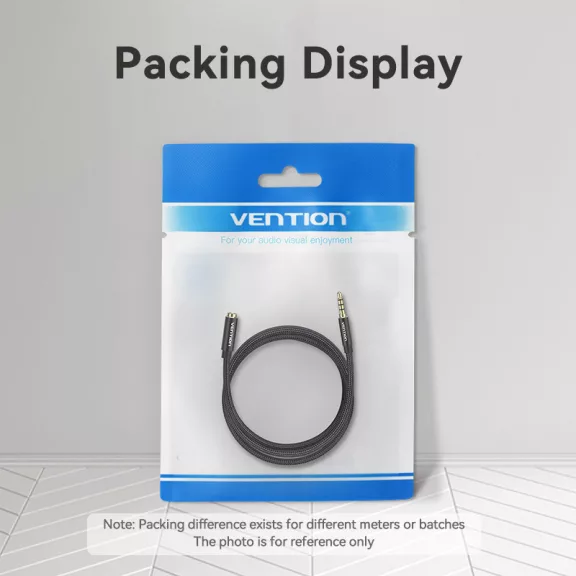 Vention 3.5mm jack/M -> 3.5mm/F, 1,5m, (hosszabbító,audio,fekete), kábel