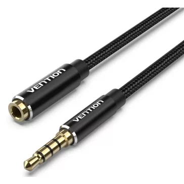   Vention 3.5mm jack/M -> 3.5mm/F , (hosszabbító,audio,fekete),  5m, kábel