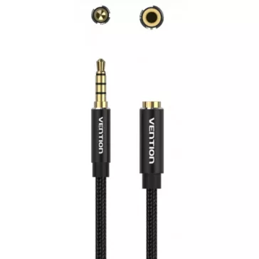   Vention 3.5mm jack/M -> 3.5mm/F , (hosszabbító,audio,fekete), 8m, kábel