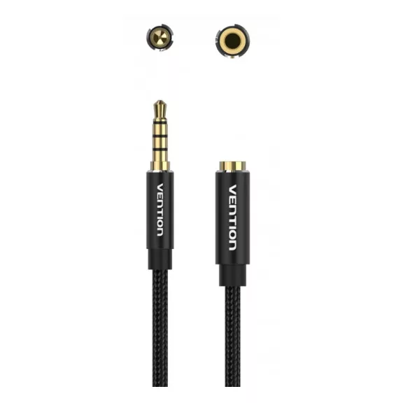 Vention 3.5mm jack/M -> 3.5mm/F , (hosszabbító,audio,fekete), 8m, kábel