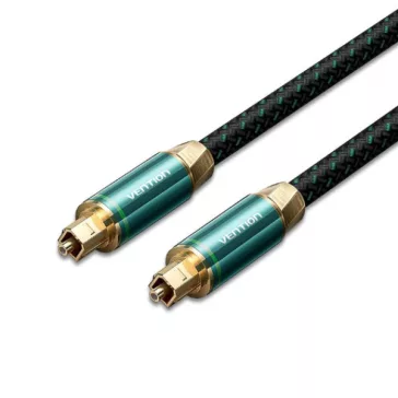   Vention Toslink optikai, (audio,réz, szövet, zöld), 3m, kábel