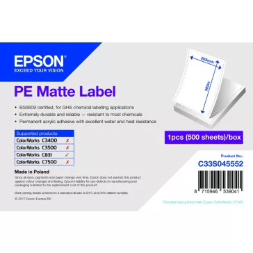 Epson fehér matt inkjet 203mm x 305mm 500 címke/tekercs