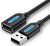 Vention USB-A 2.0/M -> USB-A 2.0/F (hosszabbító, PVC fekete) , 1,5m, kábel
