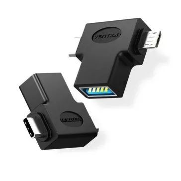   Vention USB 3.0 -> micro USB + USB-C , (fekete, hármas elosztó), adapter