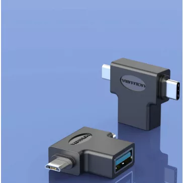   Vention USB 3.0 -> micro USB + USB-C , (fekete, hármas elosztó), adapter