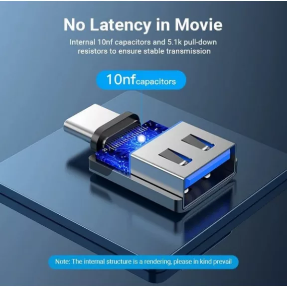 Vention USB-C/M -> USB-A 3.0/F (5Gb, OTG), adapter