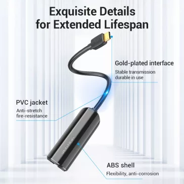 Vention USB-C/M -> RJ45 (gigabit) , adapter