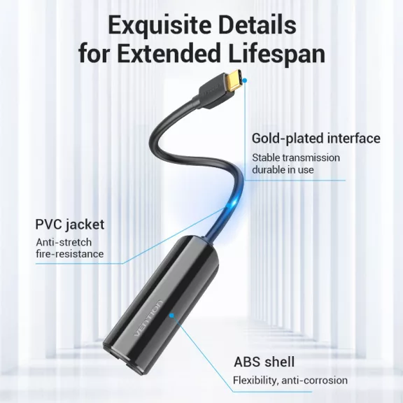 Vention USB-C/M -> RJ45 (gigabit) , adapter