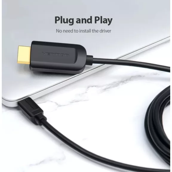 Vention USB-C -> HDMI 1.4 (fekete), 1,5m, kábel
