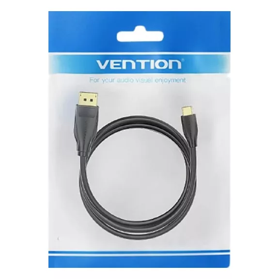 Vention USB-C -> Displayport, 1,5m, (fekete), kábel