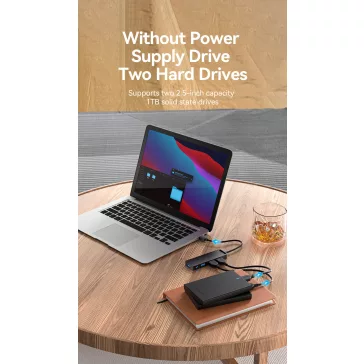 Vention USB-A 3.0  (4-Portos, fekete), 0,15m, Hub