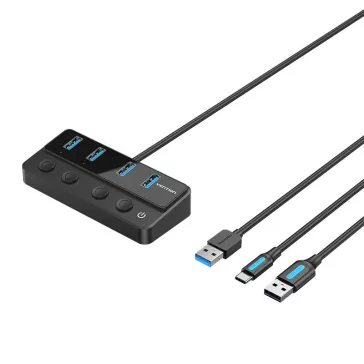 Vention USB-A 3.0 -> USB-A 3.0*4 + USB-C, 1m, Hub