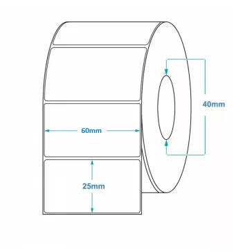 Tekercses PAPÍR címke 60x25 mm 2500 db/tekercs