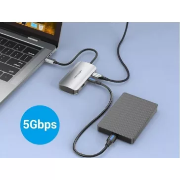 Vention USB-C -> HDMI/3*USB3.0/RJ45/TF/SD/PD , konverter