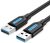 Vention USB-A 3.0/M -> USB-A 3.0/M, (PVC,fekete), 1,5m, kábel