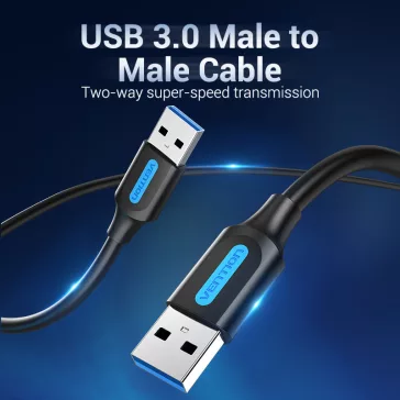   Vention USB-A 3.0/M -> USB-A 3.0/M, 2m,(PVC,fekete),kábel