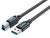 Vention USB-A 3.0/M -> USB-B/M, (PVC,fekete), 1m, kábel