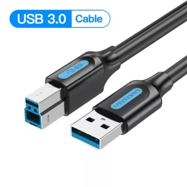   Vention USB-A 3.0 -> USB-B 3.0 (PVC, fekete) , 1,5m, Vention