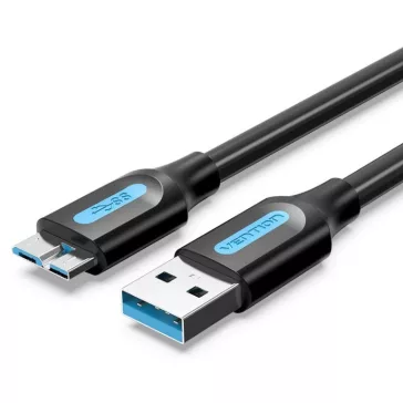   Vention USB-A 3.0/M -> Micro USB-B,   ( PVC,fekete), 0,5m,  kábel