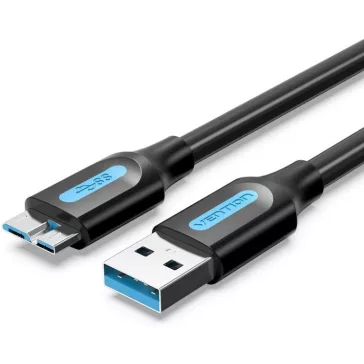   Vention USB-A 3.0/M -> Micro USB-B,  ( PVC,fekete), 1m, kábel