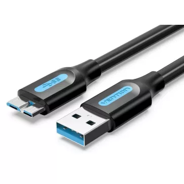   Vention USB-A 3.0/M -> Micro USB-B,  ( PVC,fekete),  2m, kábel