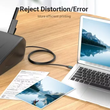   Vention USB-A 2.0/M -> USB-B/M, (PVC, fekete, nyomtatókábel, printerkábel), 1,5m, kábel