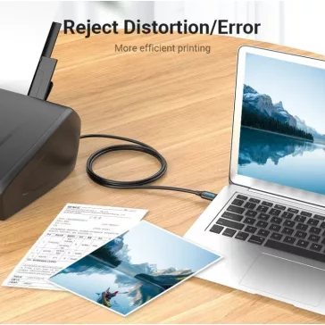   Vention USB-A 2.0/M -> USB-B/M, (PVC, fekete, nyomtatókábel, printerkábel), 2m, kábel
