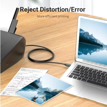   Vention USB-A 2.0/M -> USB-B/M, (PVC, fekete, nyomtatókábel, printerkábel), 3m,  kábel