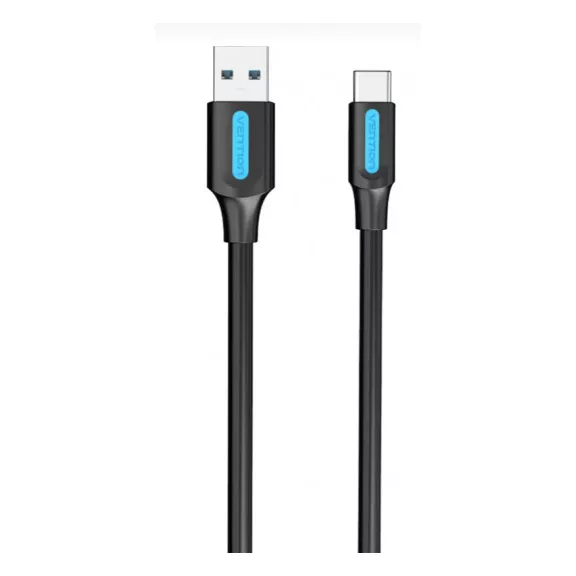 Vention USB-A 3.0/M -> USB-C/M kábel  (PVC,fekete), 0,5m, kábel