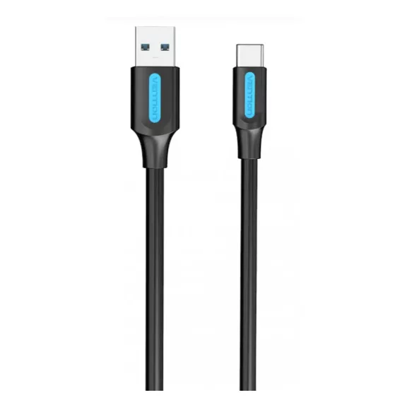 Vention USB-A 3.0/M -> USB-C/M kábel,  (PVC,fekete), 2m, kábel
