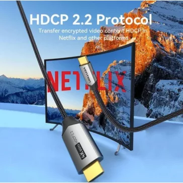 Vention USB-C/M ->HDMI/M (4K, alu), 2m, kábel