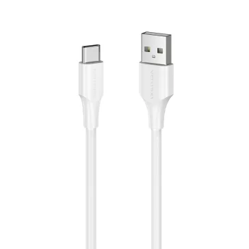 Vention USB-A 2.0/M -> USB-C/M, 1m,(3A,fehér), kábel