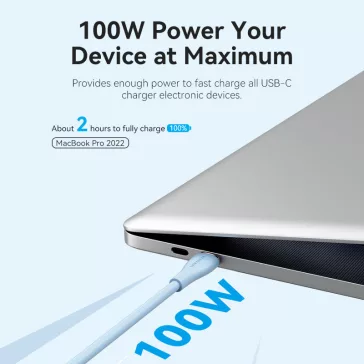   Vention USB-C 2.0/M -> 2*USB-C/M,  (5A,szilikon,fehér), 1,5m, kábel