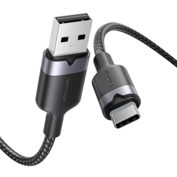 Vention USB-A 2.0/M -> USB-C/M, 1m,(fekete,3A), kábel
